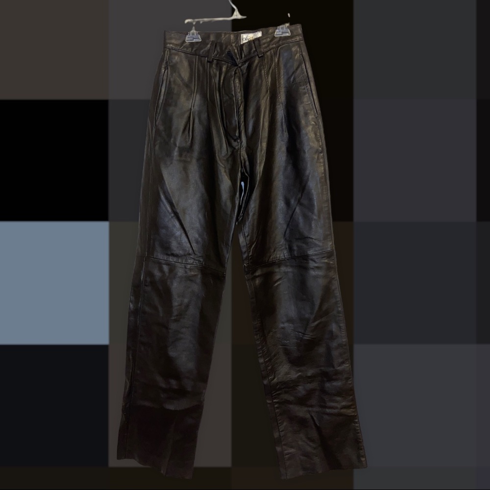 Vintage Dark Brown Leather Trousers